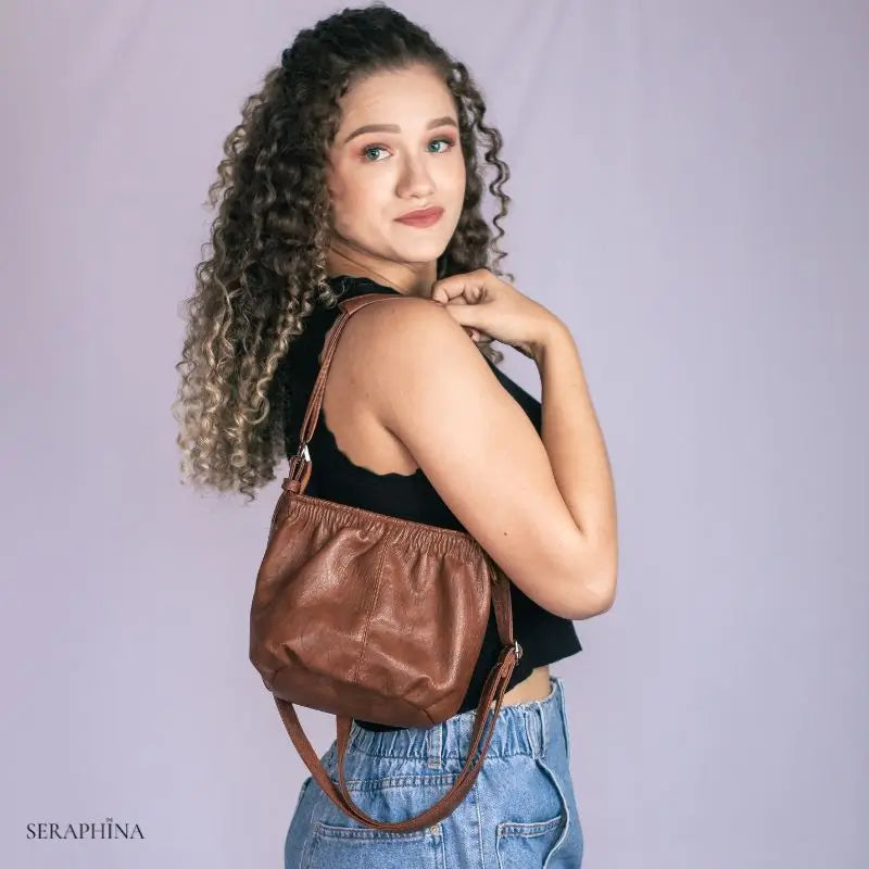 Bolsa de Couro Legítimo Charmelle + Carteira De Brinde