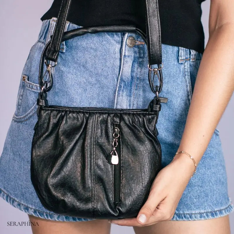Bolsa de Couro Legítimo Charmelle + Carteira De Brinde