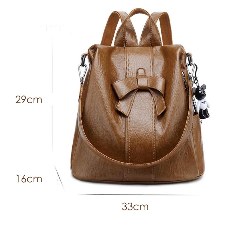 Mochila Feminina de Couro Anti-Furto - Ties 6