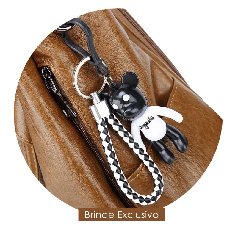 Mochila Feminina de Couro Anti-Furto - Ties 7